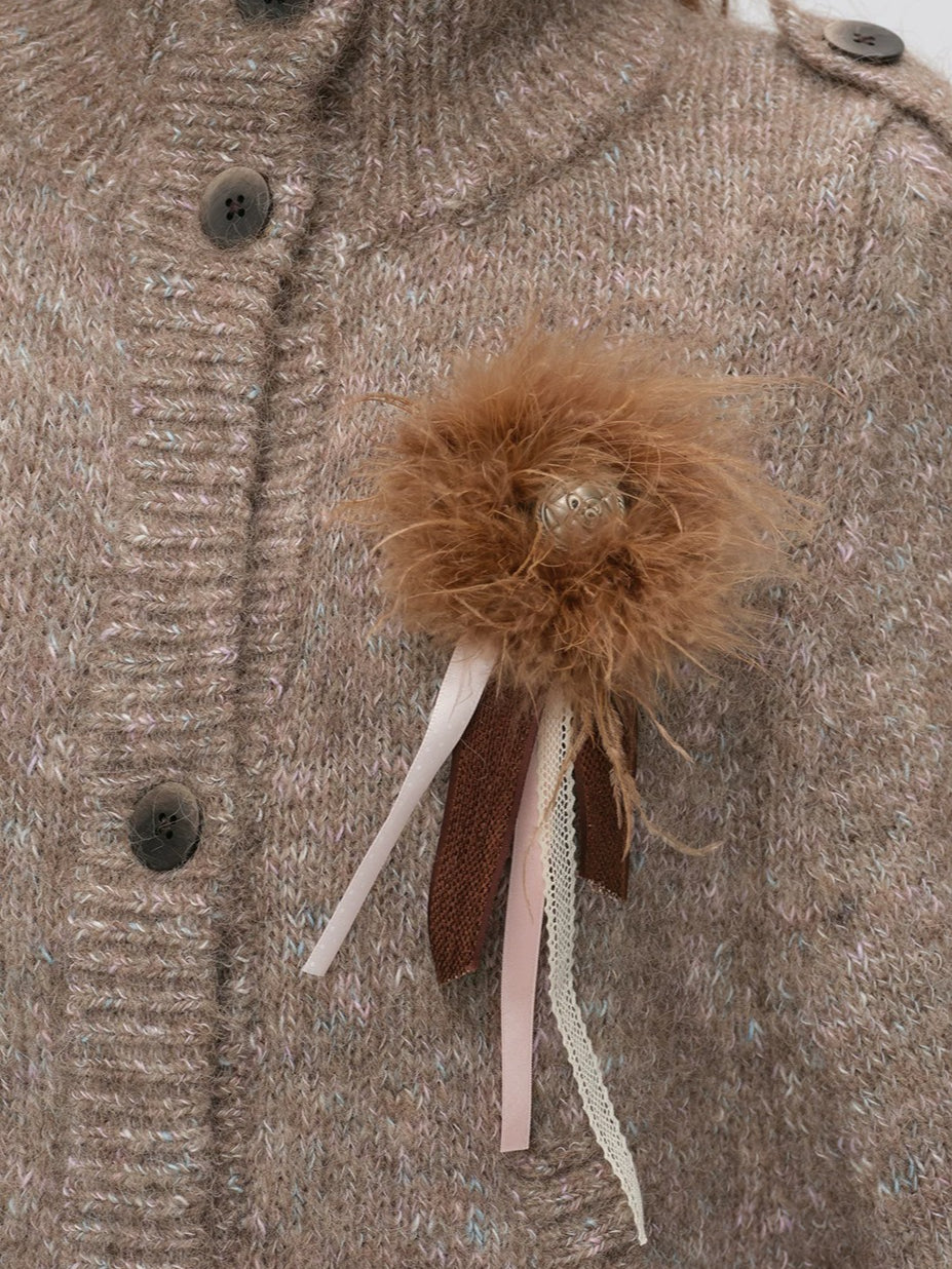 Oversized Toggle Collar Waffle Cardigan