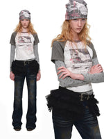 Lace Layered Tulle Mini Skirt