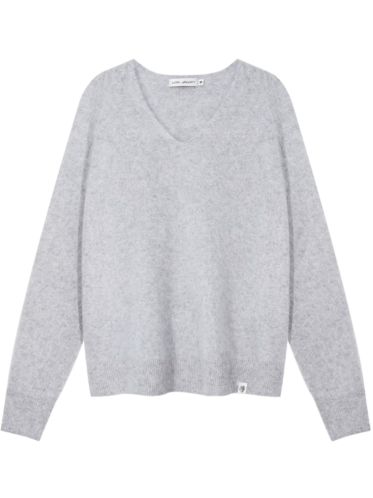 Seamless V Neck Silk Wool Sweater
