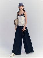 Linen Blend Wide Pants