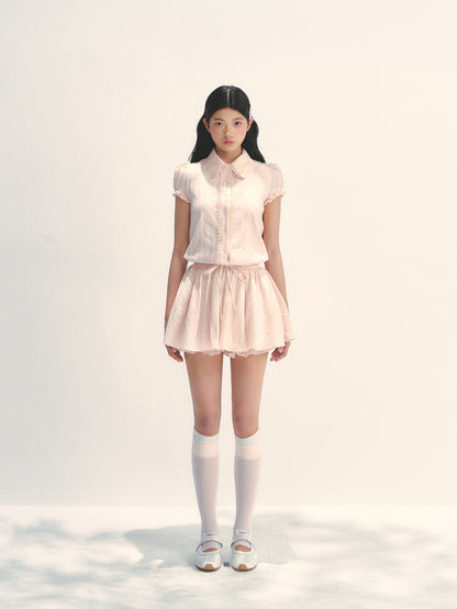 Pink Shirt-style Waist - cinched Dress