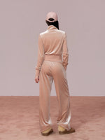 Velvet Sports Sweatshirt & Wide-Leg Pants Set