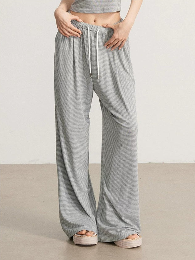 Navy &amp; Gray Striped Tank Pants Set