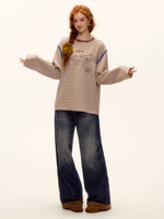 Striped Embroidered Cotton Blend T-shirt