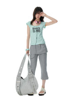 Korean Mint Graphic Slim T Shirt