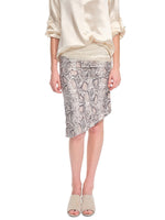 Snake Print Asymmetric Pencil Skirt