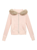 Pink Fur Collar Hoodie