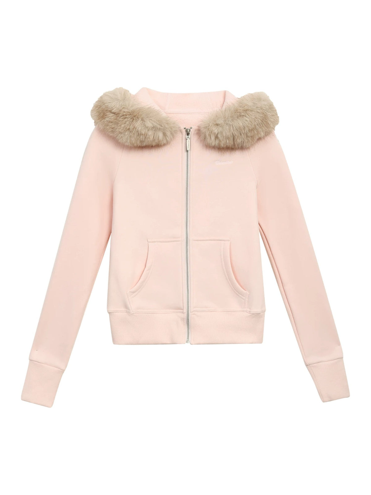 Pink Fur Collar Hoodie