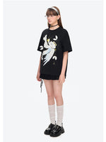 Angel Bear Illustration Cotton Short-sleeve T-shirt