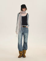 Contrast Layered Lyocell Scoopneck Top