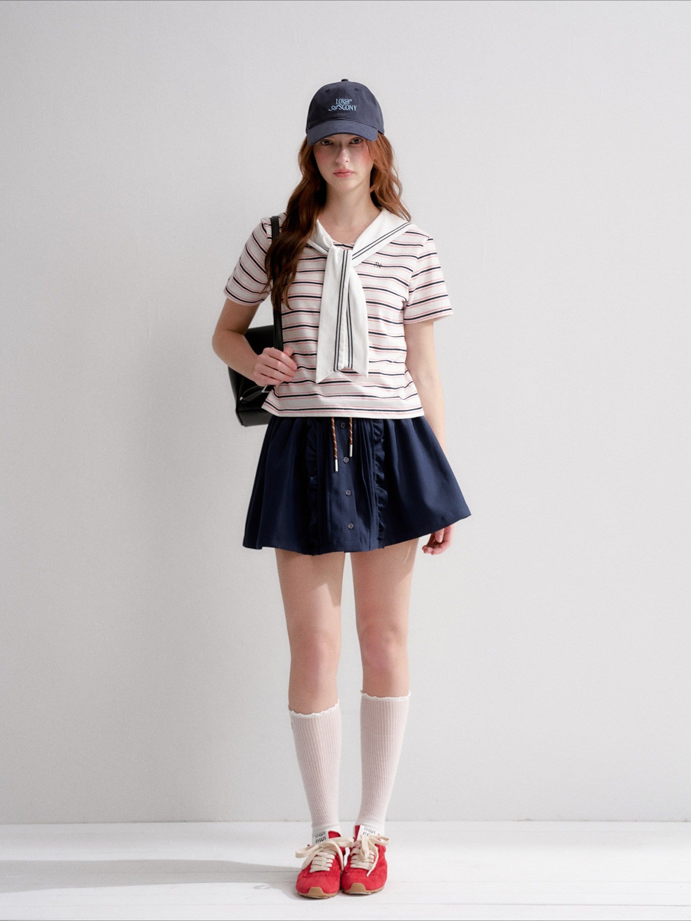 Sailor Collar Striped T-shirt