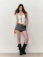Belt Brand Embroidered Suit Skirt