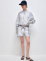 Color Block Outdoor Sports Jacket & Shorts Set