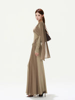 Shoulder Ribbon Knit Dress