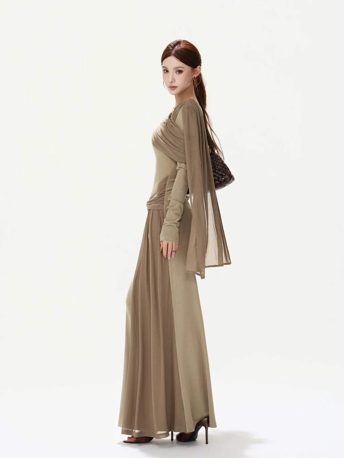 Shoulder Ribbon Knit Dress
