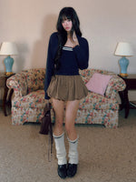 Navy Striped Knit Twinset