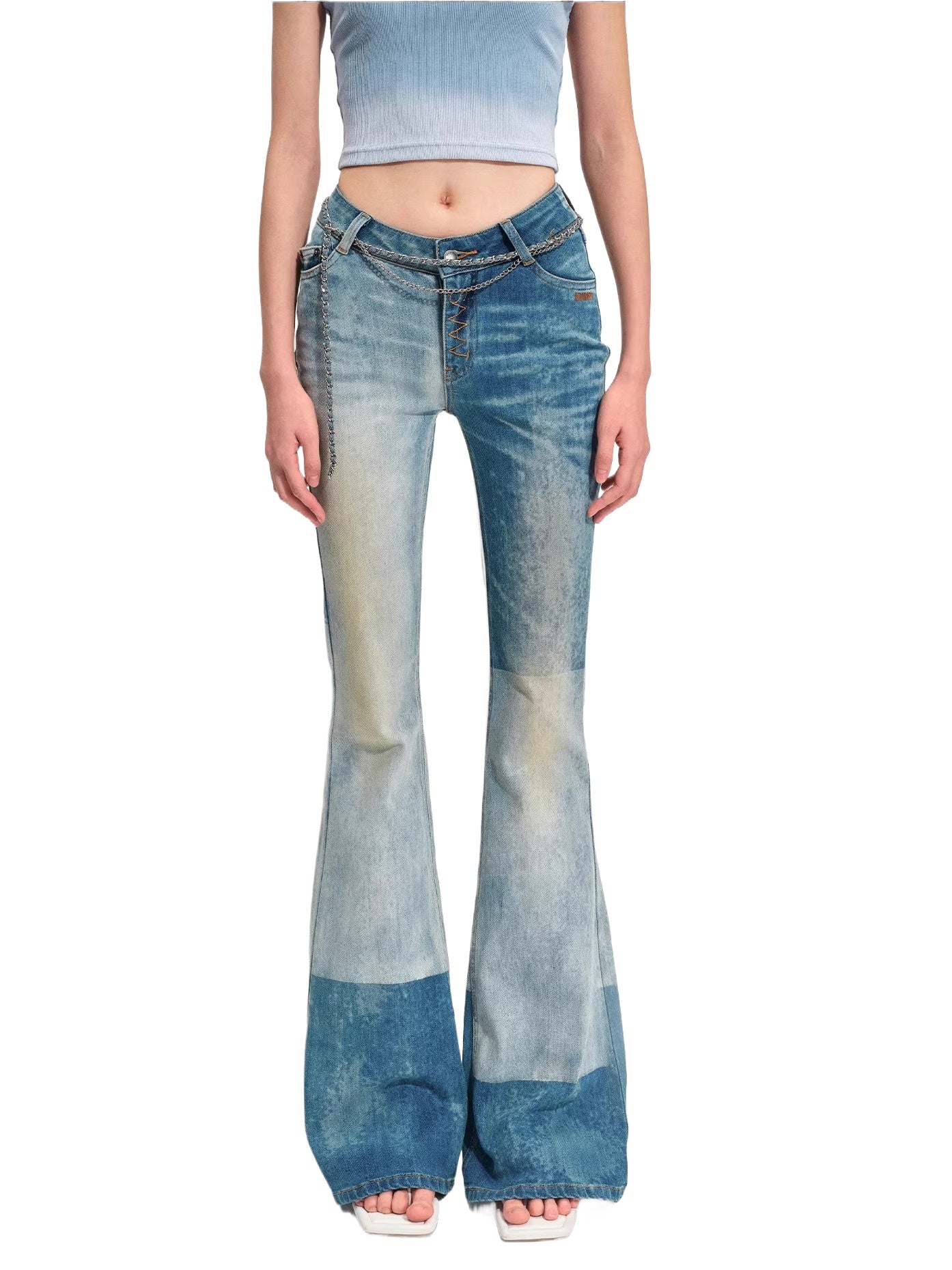 Equestrian Flare Denim Pants