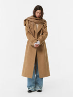 Detachable Knit Shawl Wool-Blend Coat