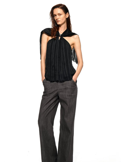 Shimmer Halter Cape Top