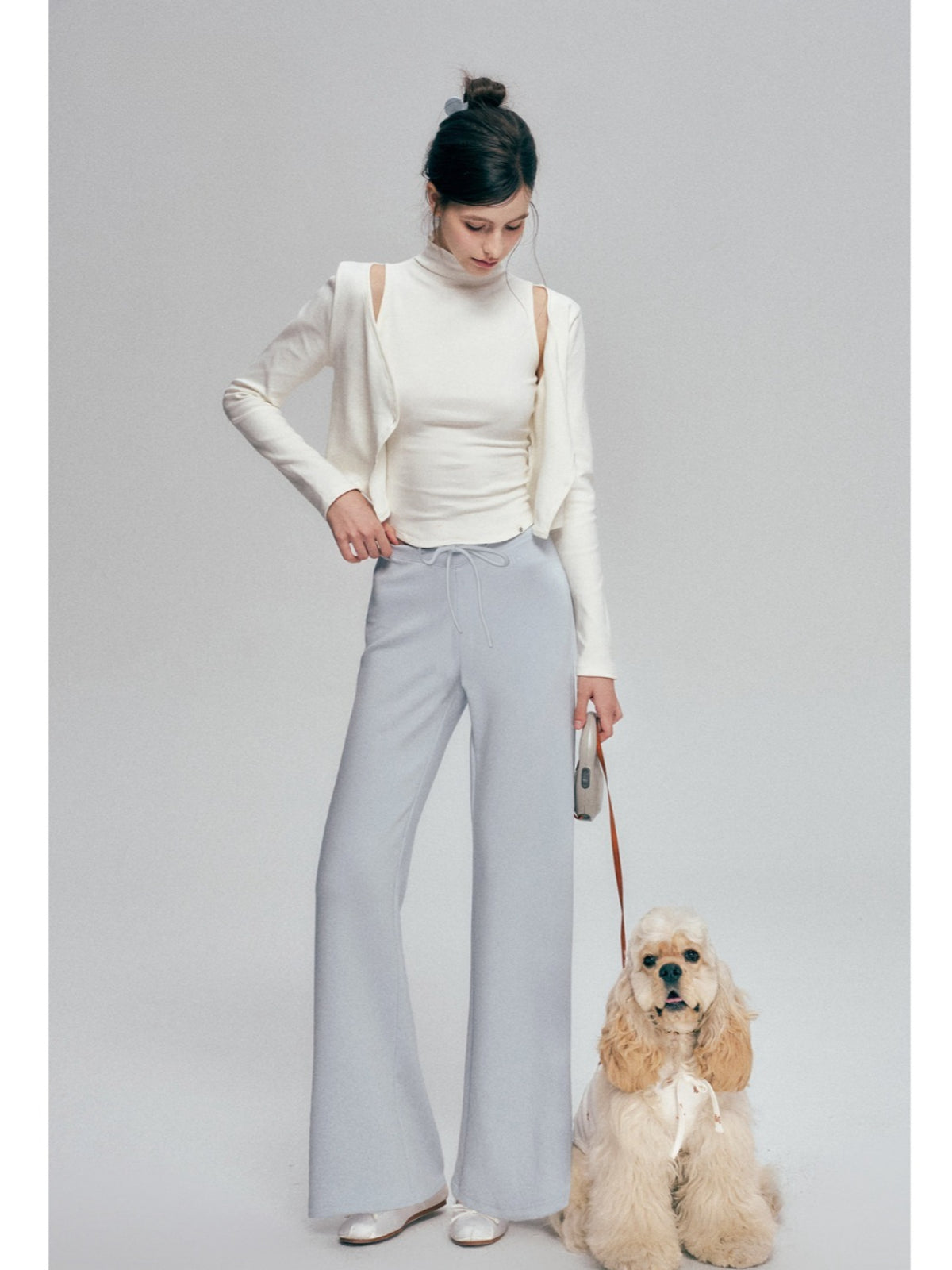 V Waist Straight Pants