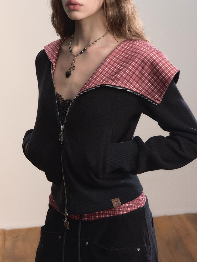 Black Short Asymmetric Hoodie