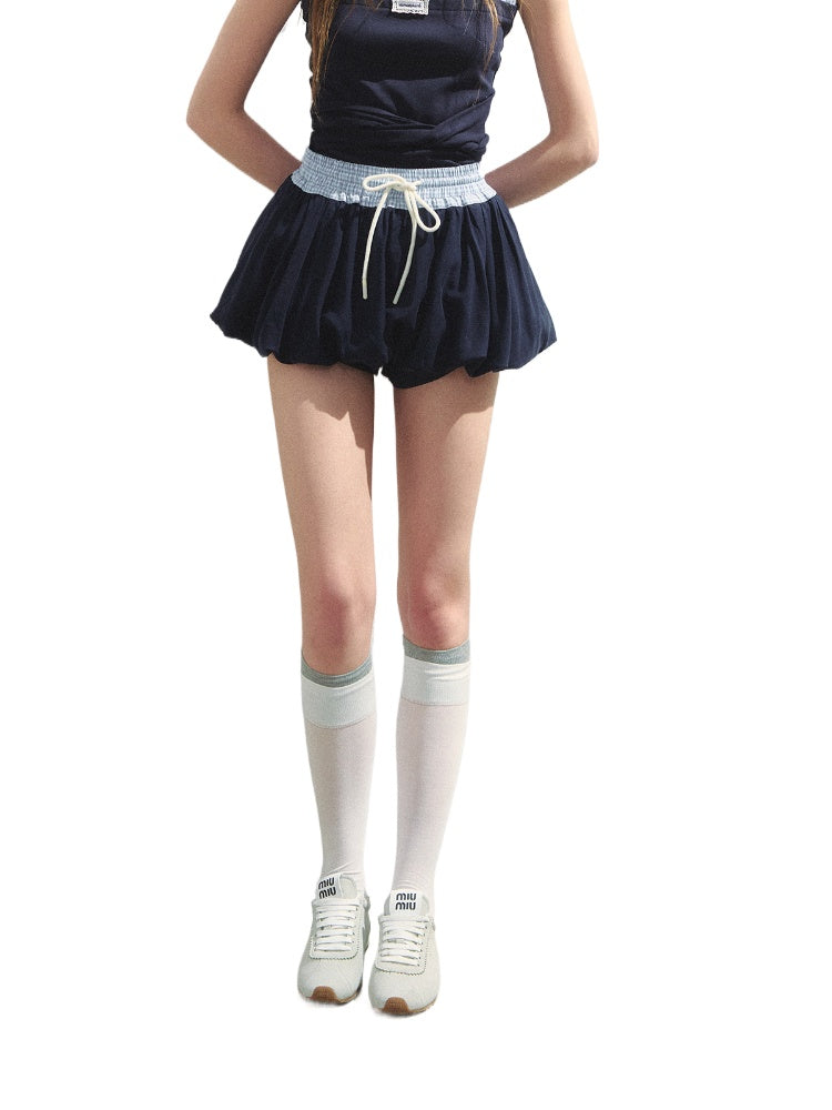 Color-Blocked Lyocell Bubble Skirt