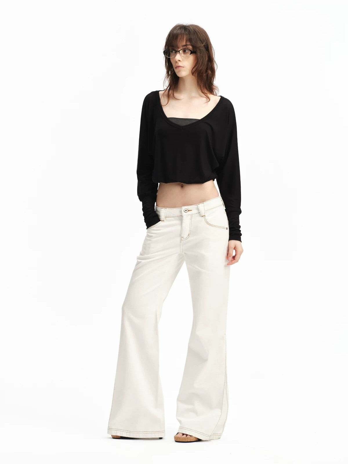 Contrast Flare Jeans