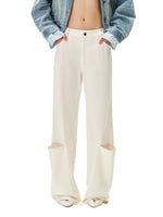 Lace Panel Straight Pants