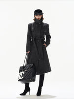 Gray Double Breasted Wool Coat