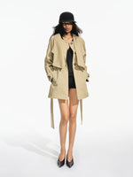 Vintage Lapel Belted Trench Coat