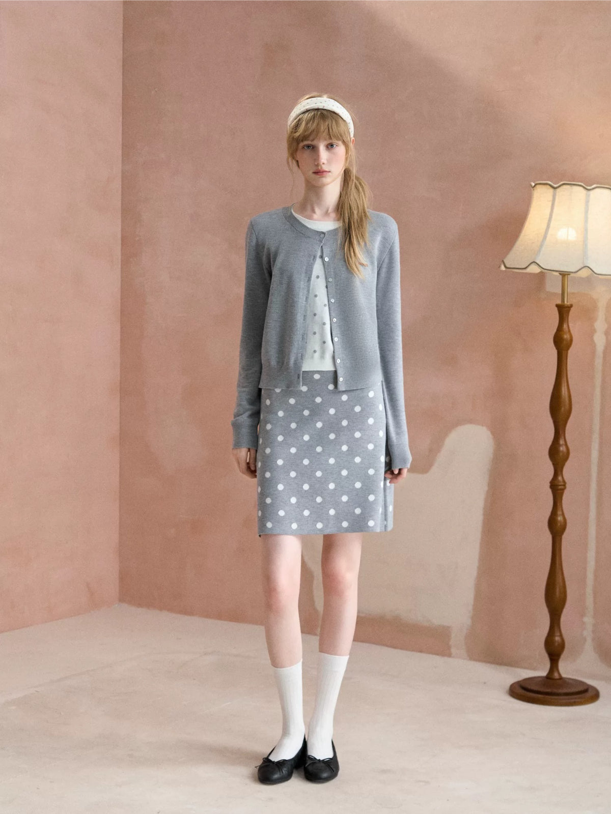 Polka Dot Knit Two-Piece Set
