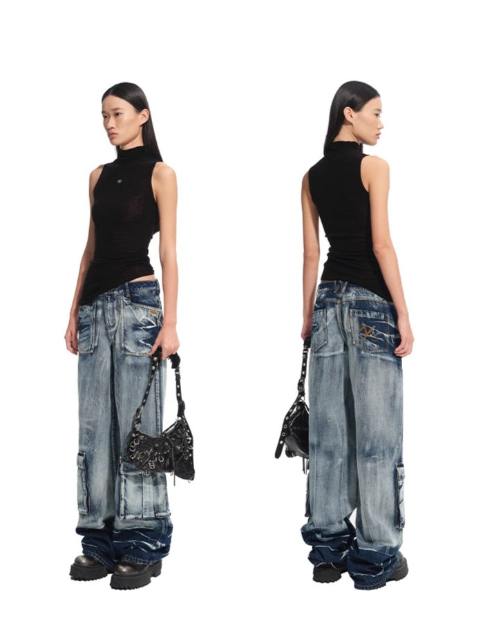 Volcano Cargo Wide-Leg Jeans