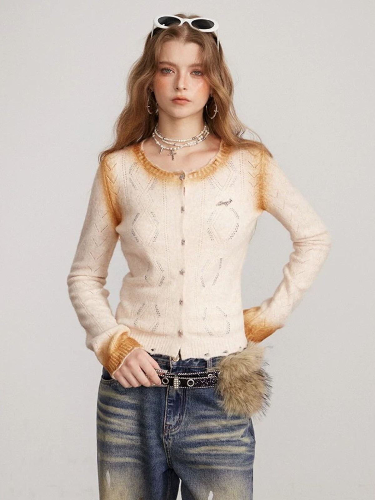 Vintage Rhinestone Knit Sweater