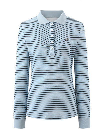 Striped Polo Long-Sleeve T-shirt