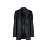 Structured Laced Leather Blazer