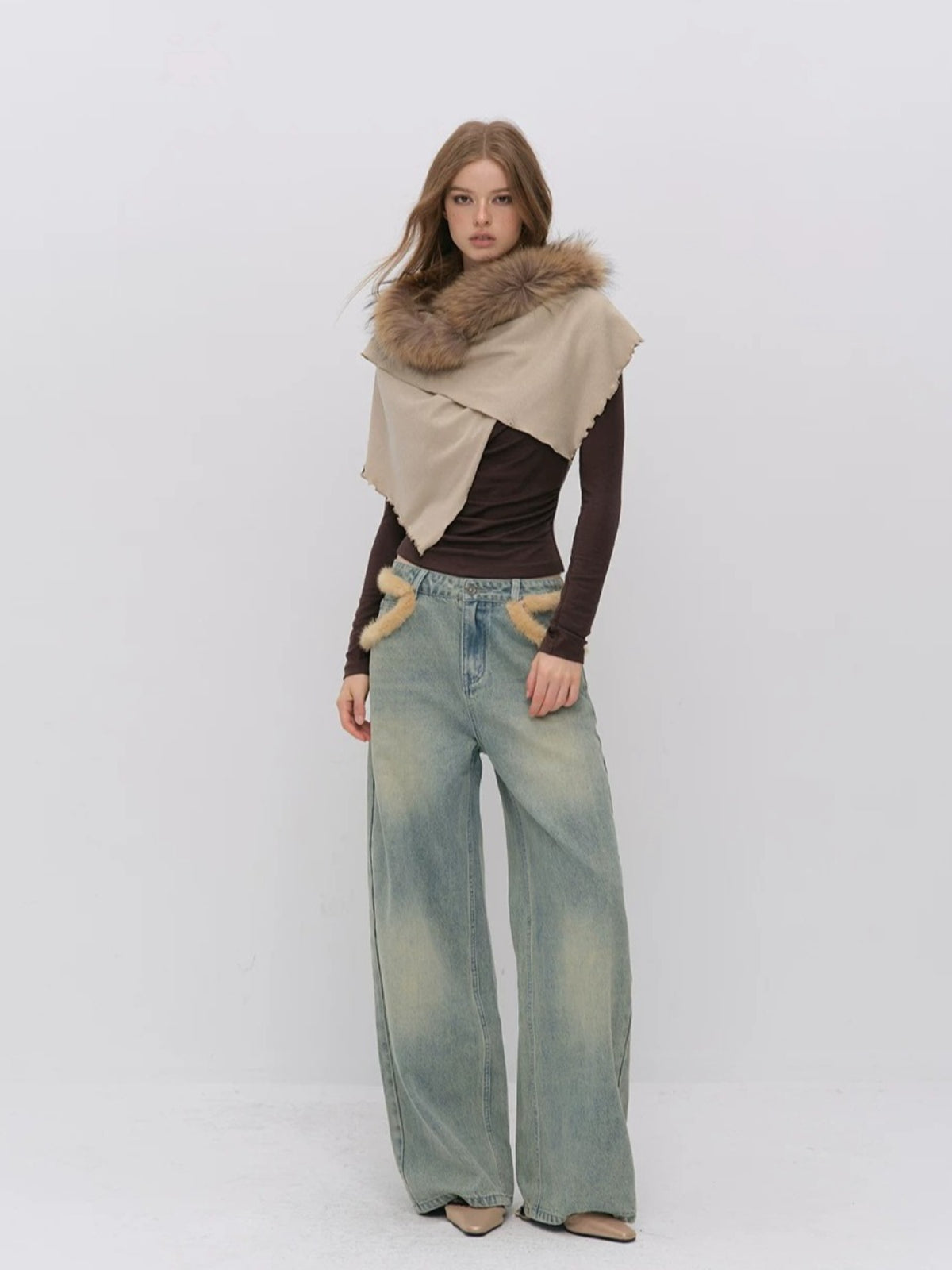Draped Lace Tencel Top