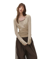 Cross Hooded Long Sleeve Tee