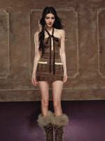 Halterneck Tie Strap Dress