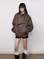 Oversized Faux Suede Jacket
