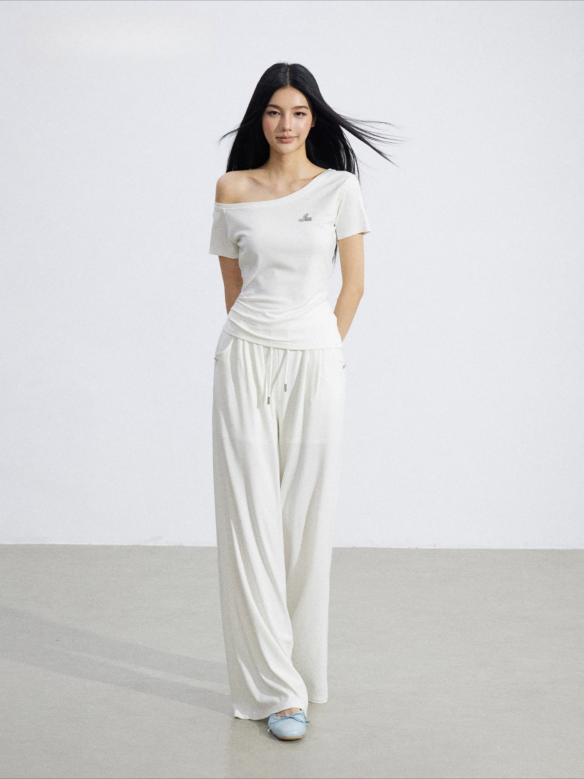 Off-Shoulder Drape Set