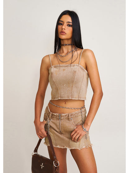 Compass Cross Leather Choker