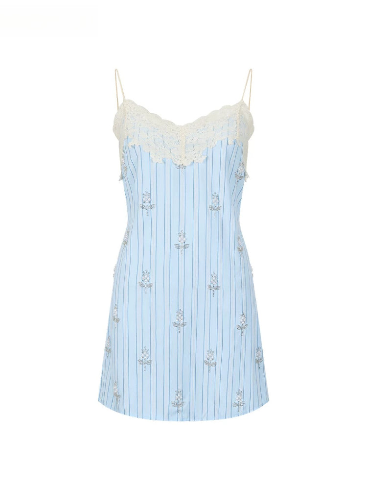Sea Letter Lace Slip Dress