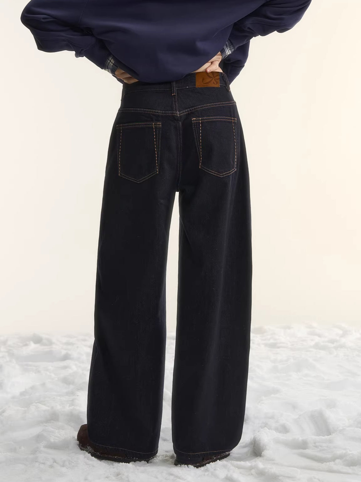 Vintage Washed Seam Denim Pants