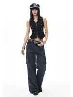 Punk Double-Breasted Collar Vest