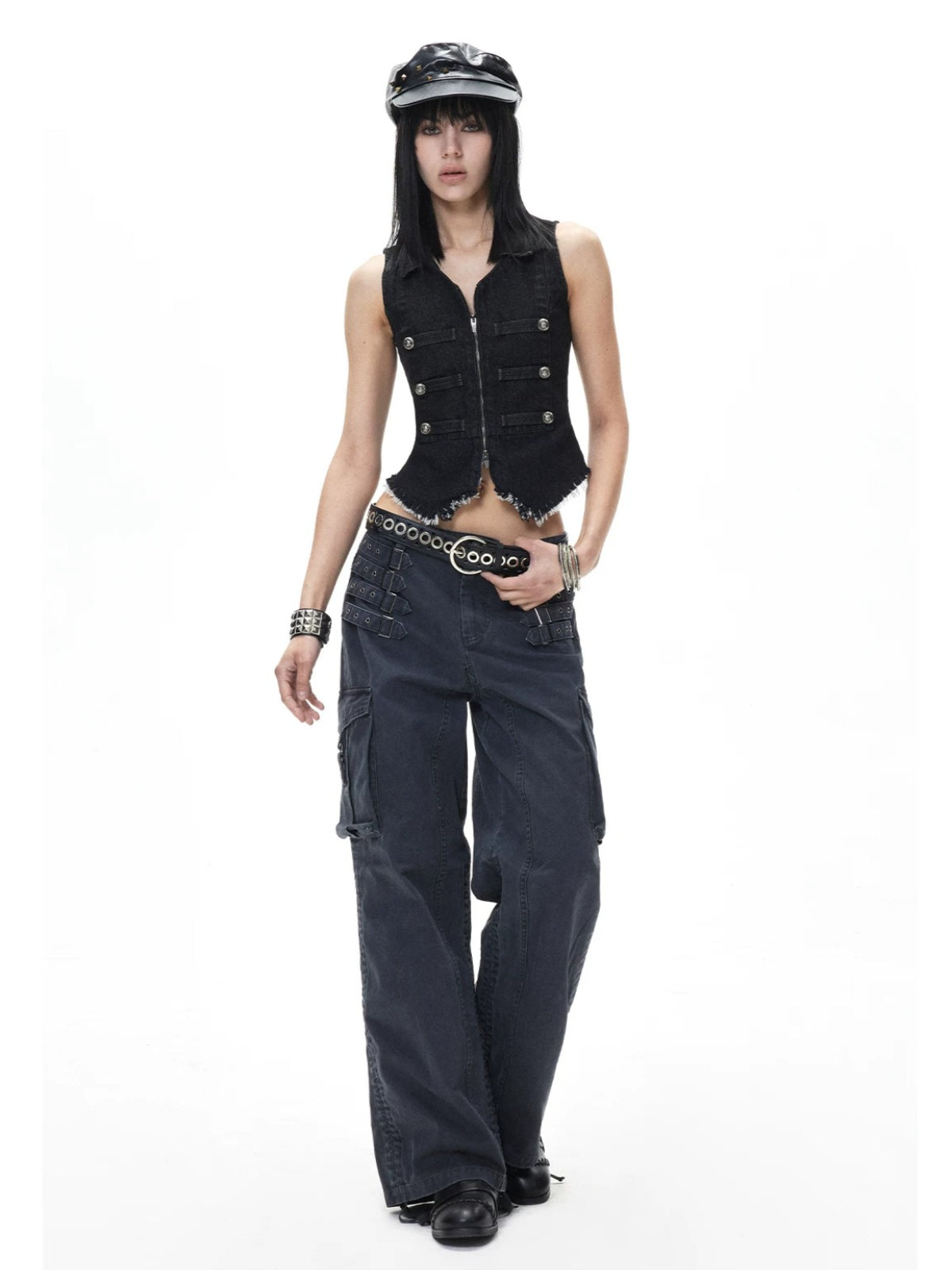 Punk Double-Breasted Collar Vest
