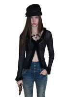 Sequin Knit V-neck Cardigan