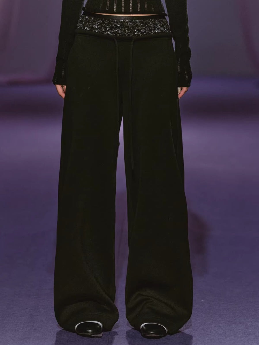 Sequin Double Waist Pants