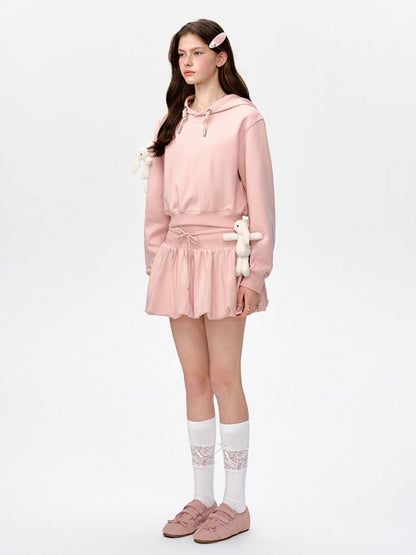 Embroidered Cropped Hoodie