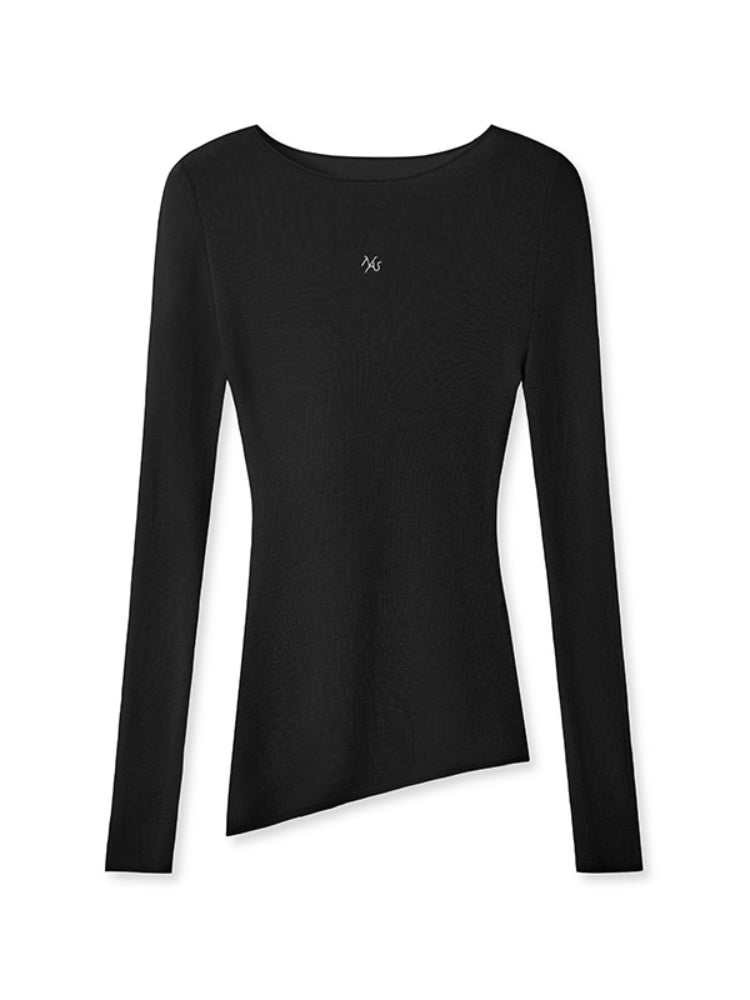 Wool Thin Crew-neck Long-sleeve Top