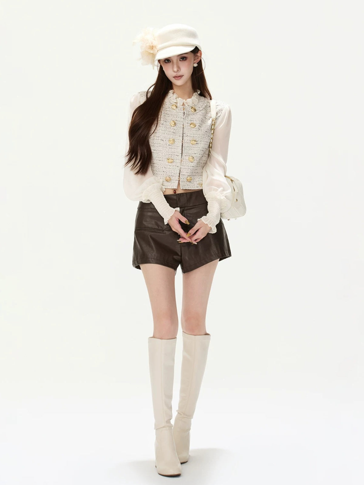 Tweed Puff Sleeve Jacket